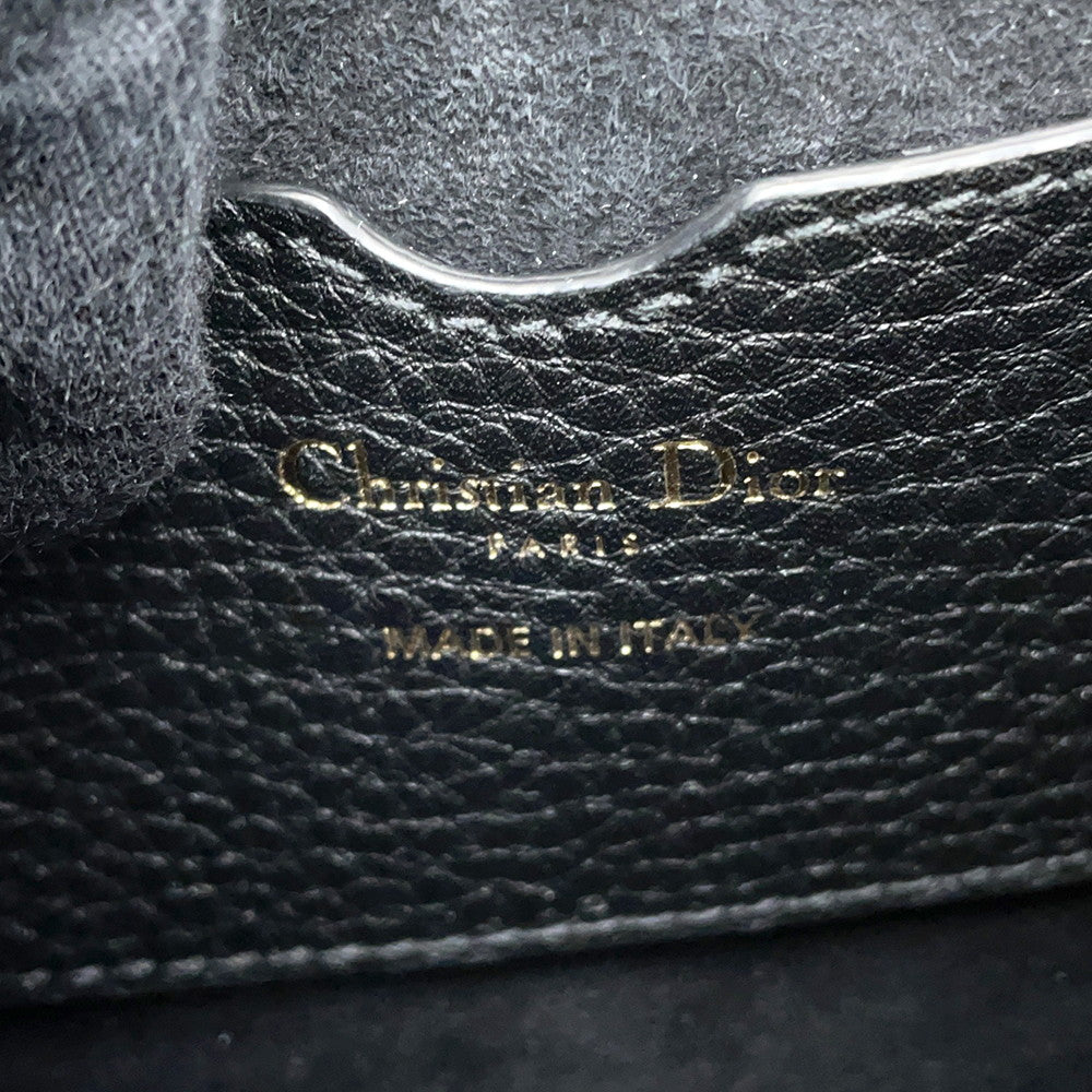 Dior Bobby Shoulder Bag BlackM9319UBBN Grained CalfLeather Size Medium