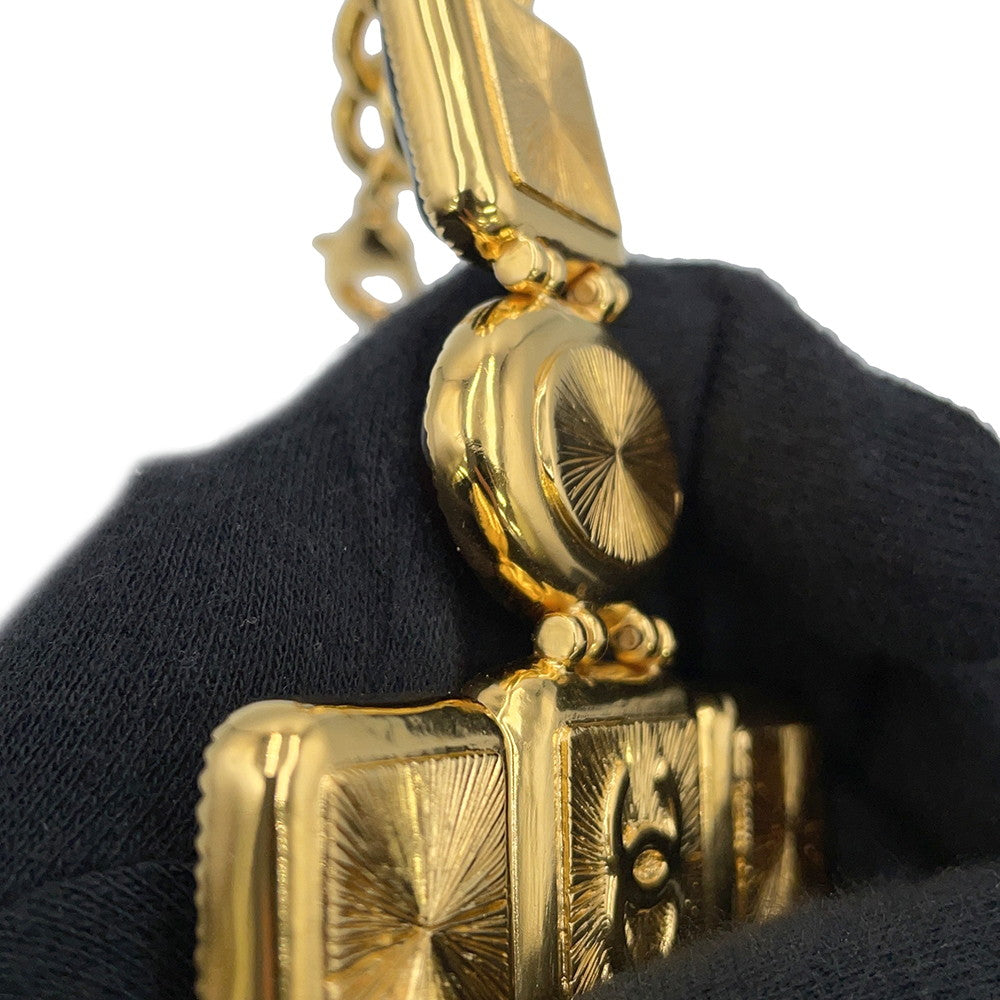 CHANEL CC Logo Gripore Bracelet Green/Burgundy/Pink Metal Resin