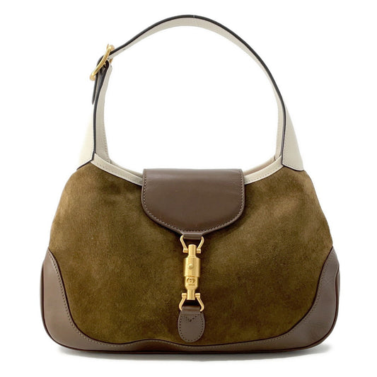 GUCCI Jackie Vintage Shoulder Bag Brown Suede leather