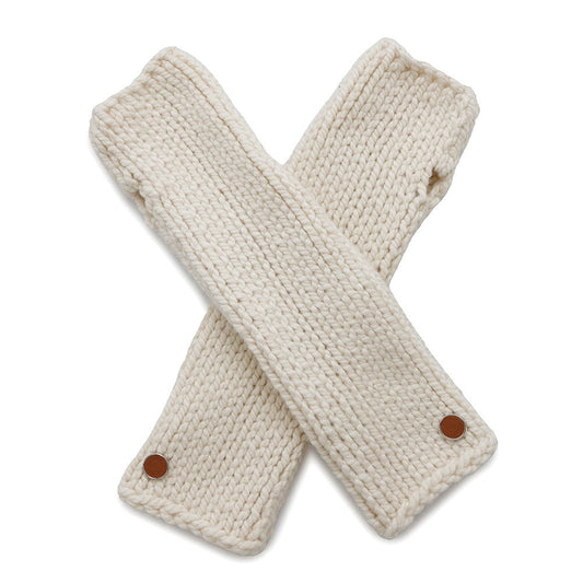 HERMES Joplan Gloves Size TU White Wool 79% Silk14% Cashmere7%