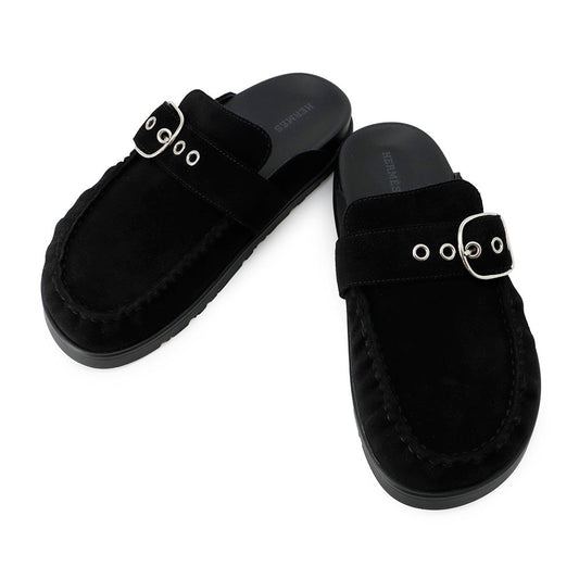 HERMES Sandals Key Black Veroa Size 37