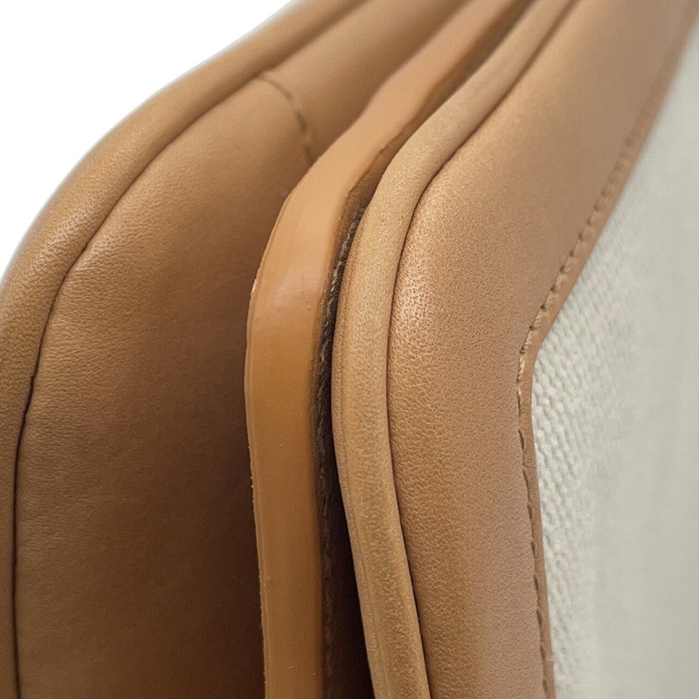 SAINT LAURENT PARIS Le Maillon Shoulder Bag Beige/Ivory729547 Leather Canvas