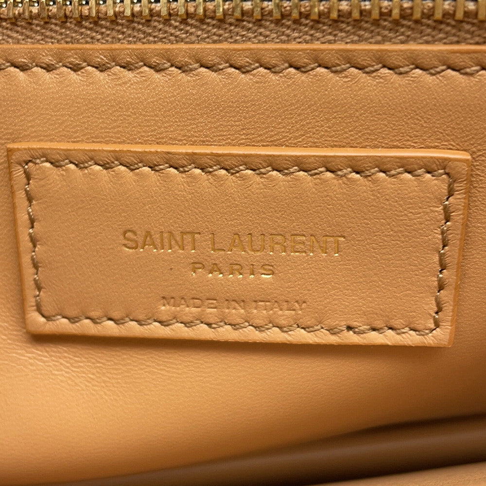 SAINT LAURENT PARIS Le Maillon Shoulder Bag Beige/Ivory729547 Leather Canvas