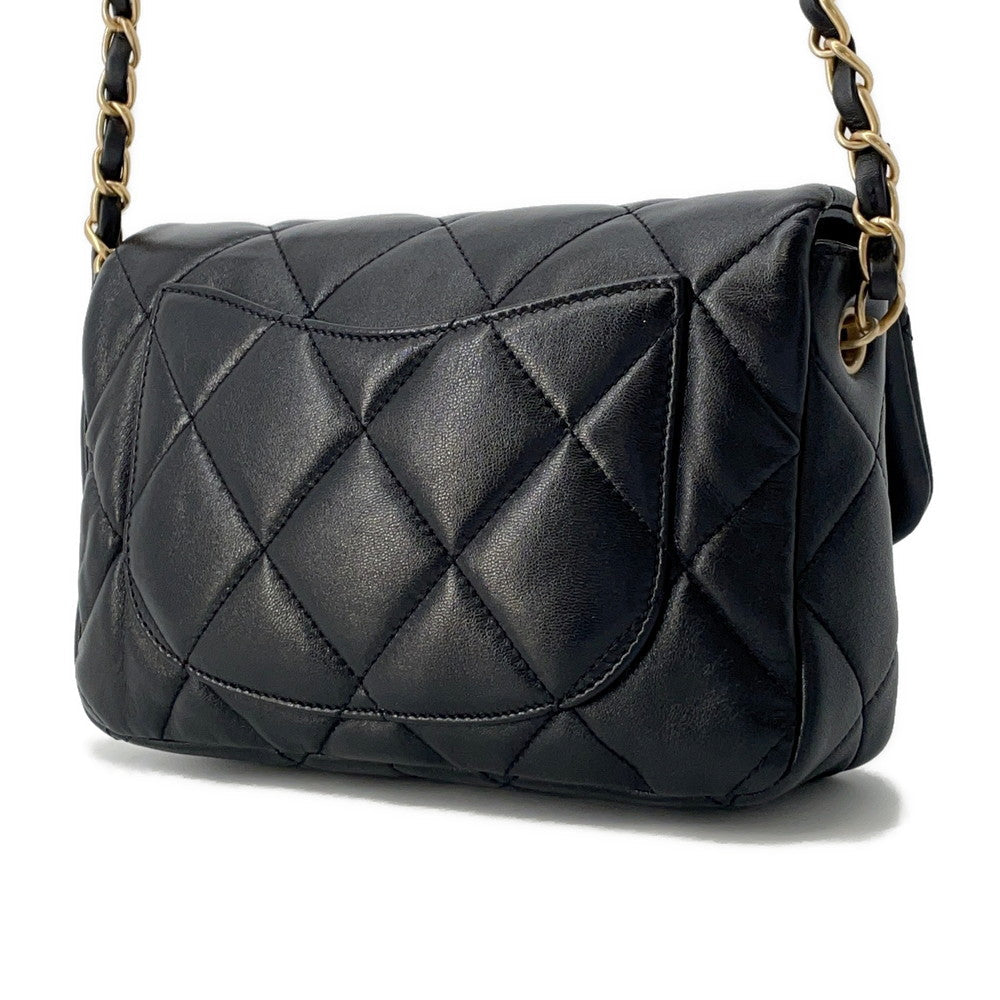 CHANEL Matelasse Heart Lock ChainShoulder BlackAS3979 Lambskin