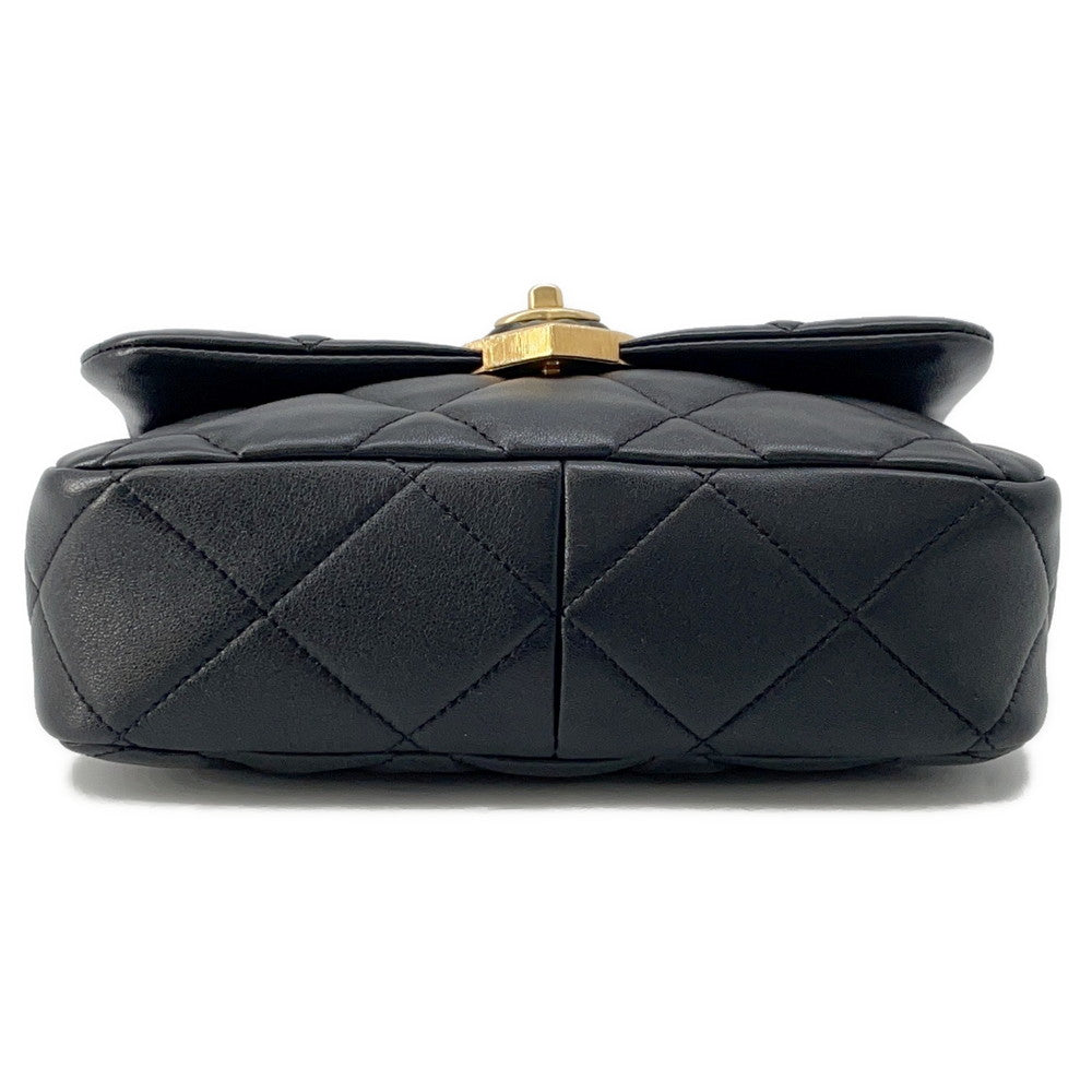 CHANEL Matelasse Heart Lock ChainShoulder BlackAS3979 Lambskin