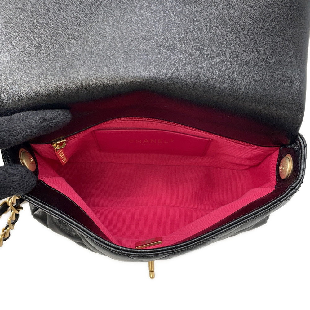 CHANEL Matelasse Heart Lock ChainShoulder BlackAS3979 Lambskin