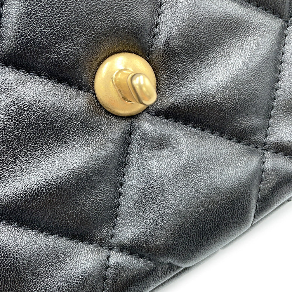 CHANEL Matelasse Heart Lock ChainShoulder BlackAS3979 Lambskin