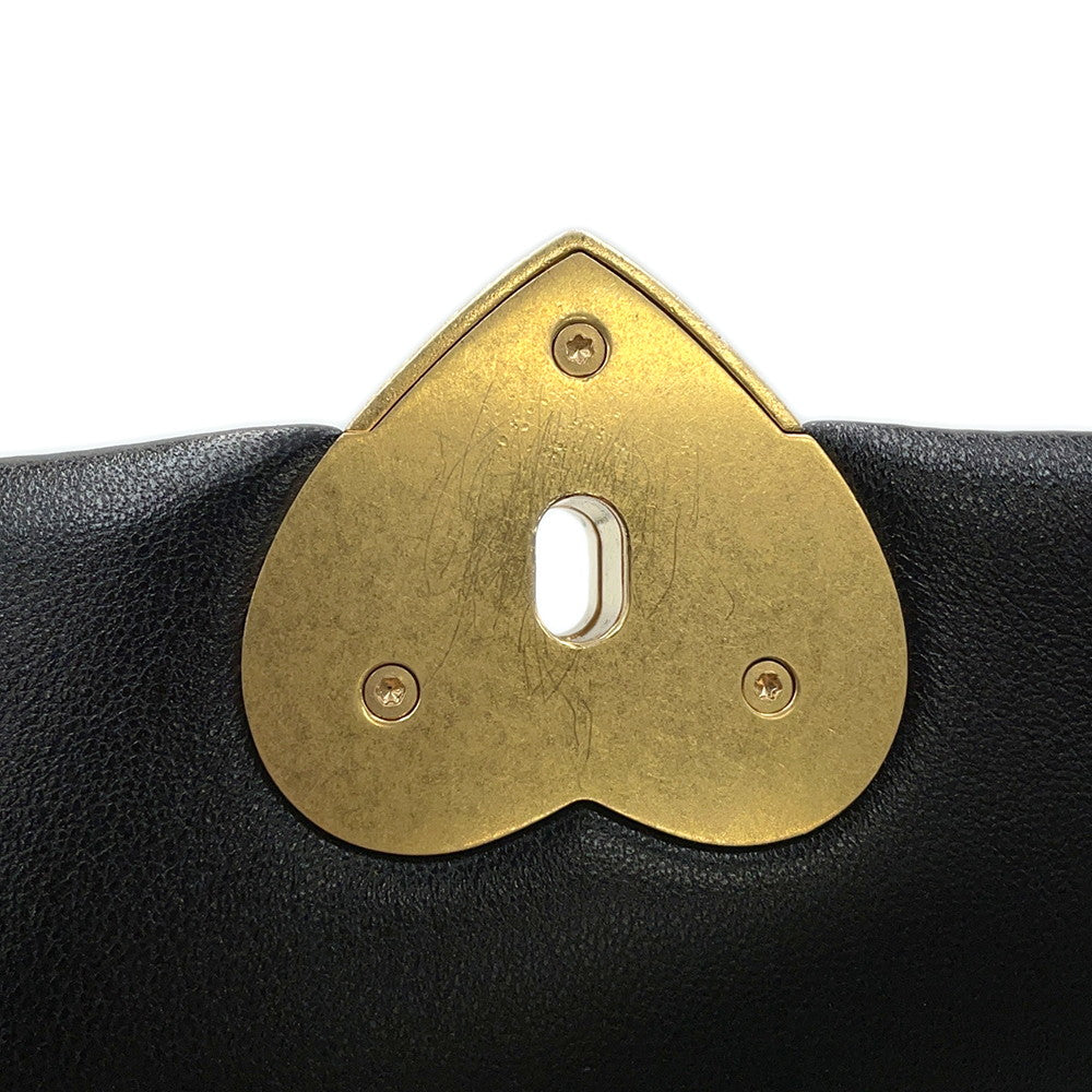 CHANEL Matelasse Heart Lock ChainShoulder BlackAS3979 Lambskin