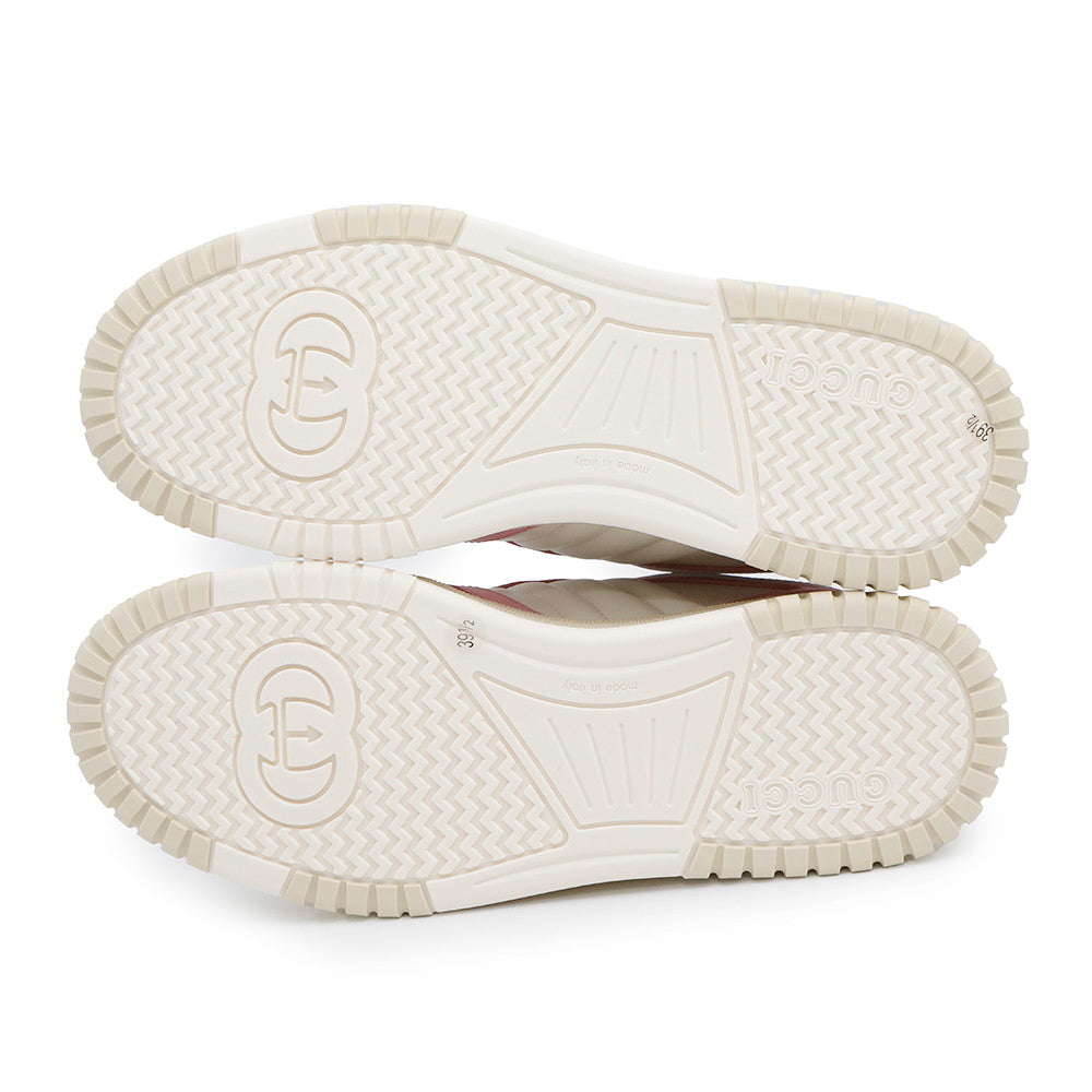 GUCCI Reweb Sneakers White/Pink785728 Leather Size 39.5