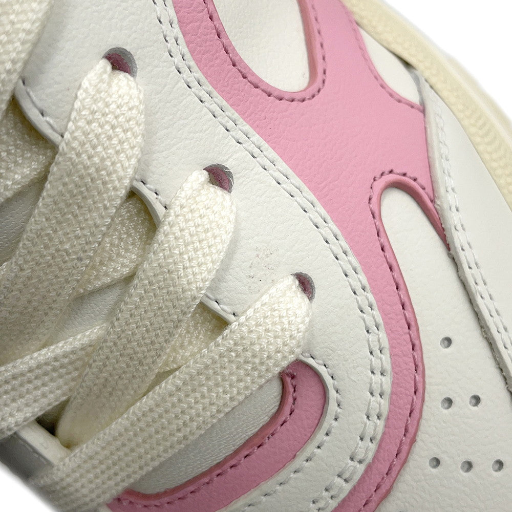 GUCCI Reweb Sneakers White/Pink785728 Leather Size 39.5
