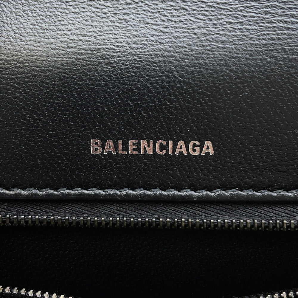 BALENCIAGA Hour glass Black619668 Embossed Leather Size Medium