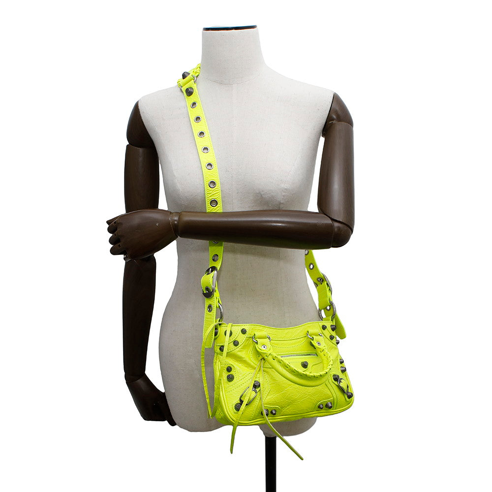 BALENCIAGA Neo Cagoule Small Shocking Yellow751523 Arena Lambskin