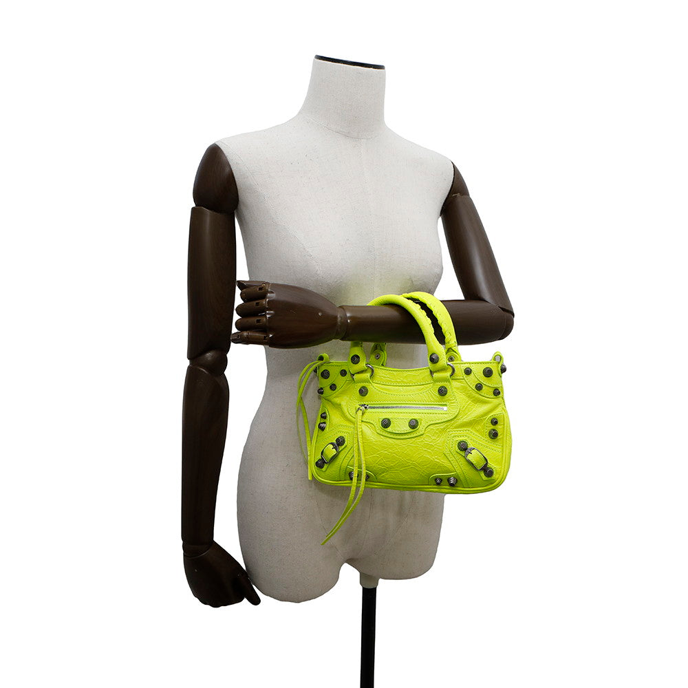 BALENCIAGA Neo Cagoule Small Shocking Yellow751523 Arena Lambskin