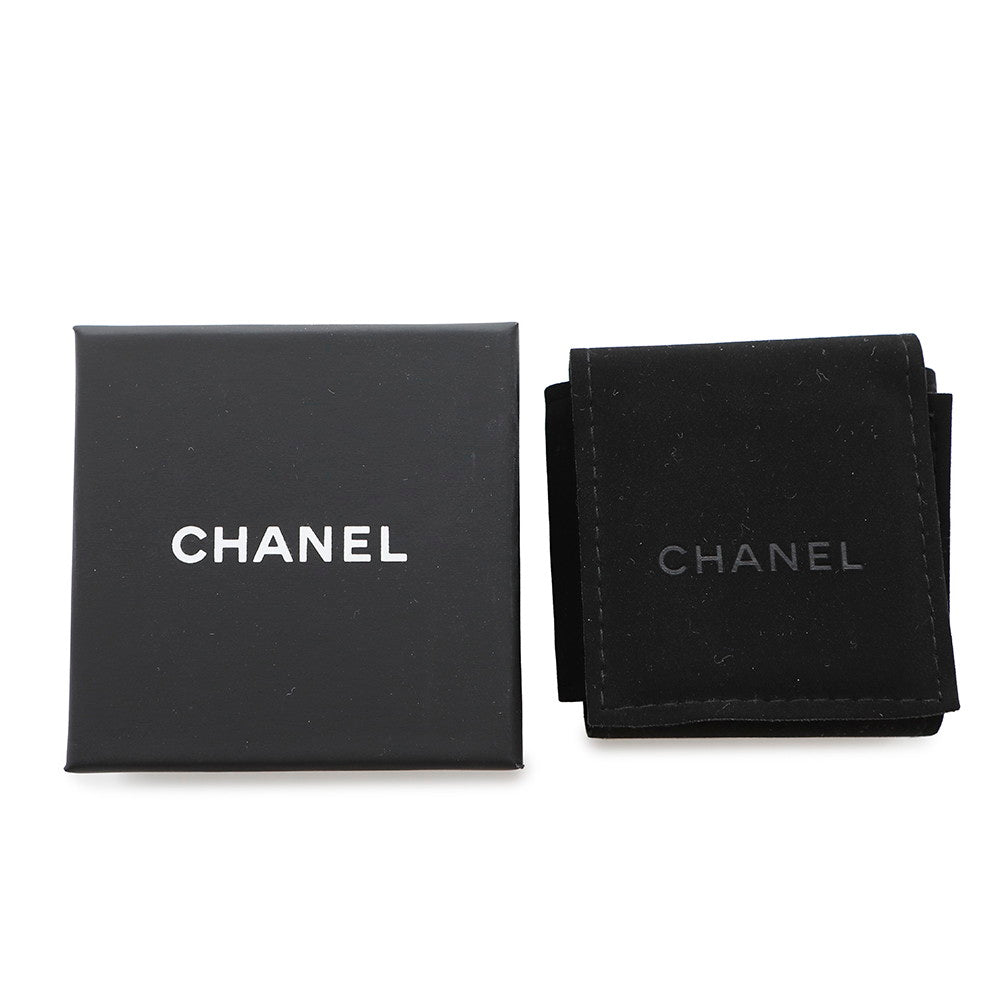 CHANEL CC Logo Heart Earrings SilverA778 Metal Rhinestone
