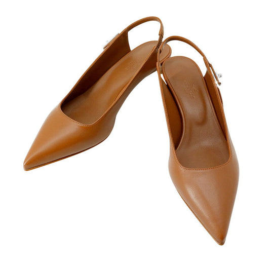 HERMES Pumps 《Lava―》 40 Gold Leather Size 37 2/1