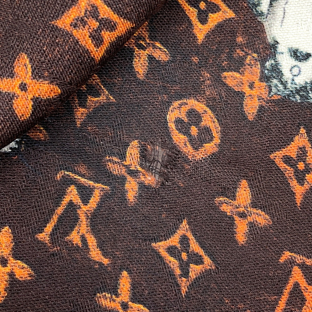LOUIS VUITTON Stole・Catogram Brown/OrangeMP2265 Wool 61% Silk39%