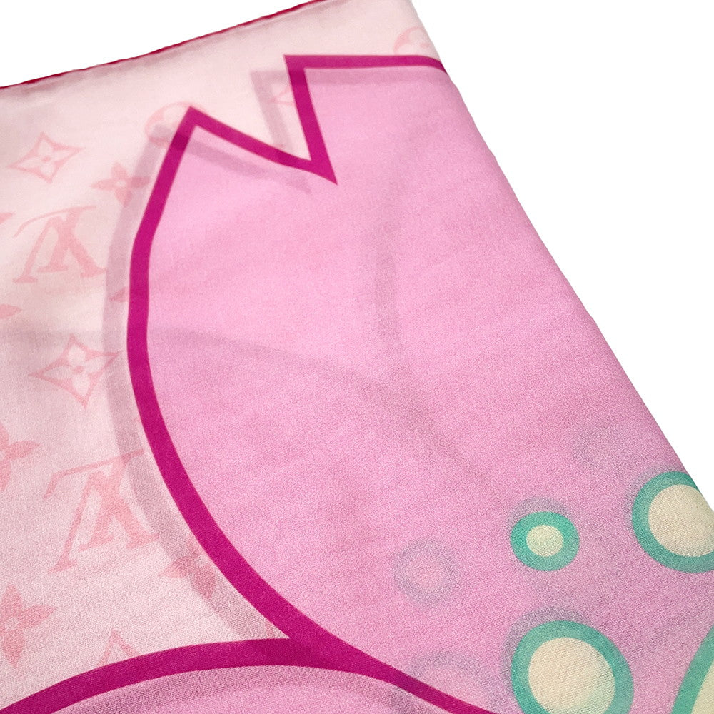 LOUIS VUITTON LVxTM Cherry Blossom Carre Size 55 PinkM96088 Silk55% Cotton45%