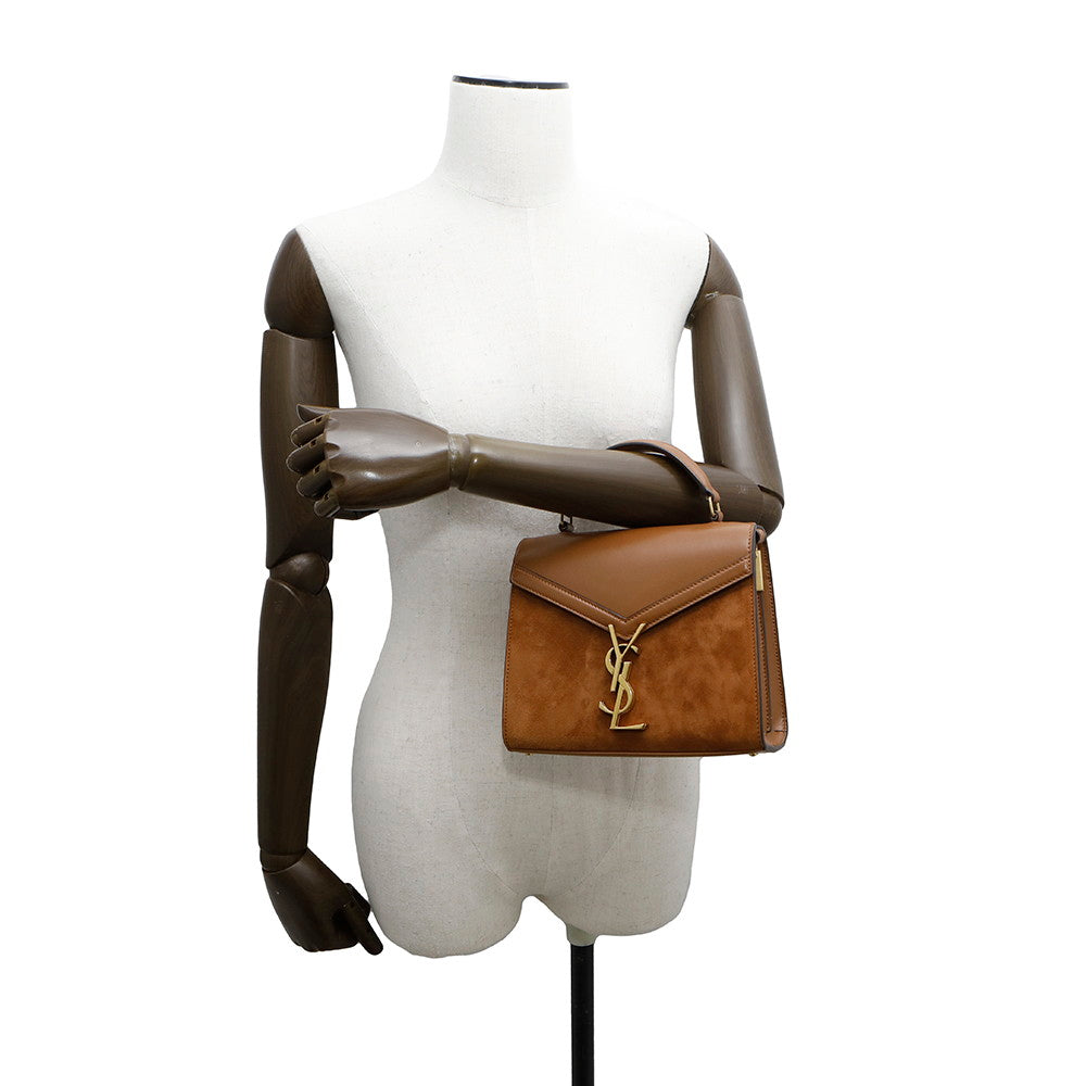 SAINT LAURENT PARIS Cassandra top handle Brown623930 Leather suede