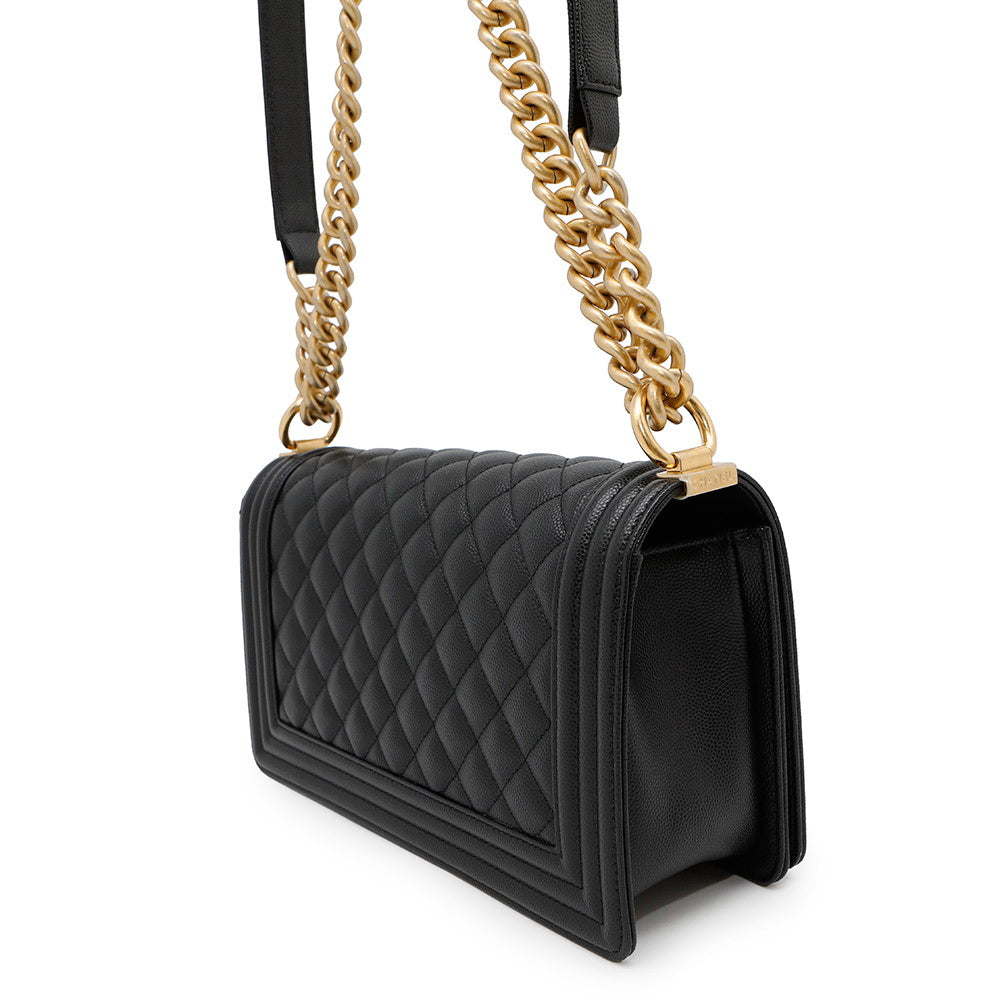 CHANEL Boy Chanel BlackA67086 Caviar Leather Size 25