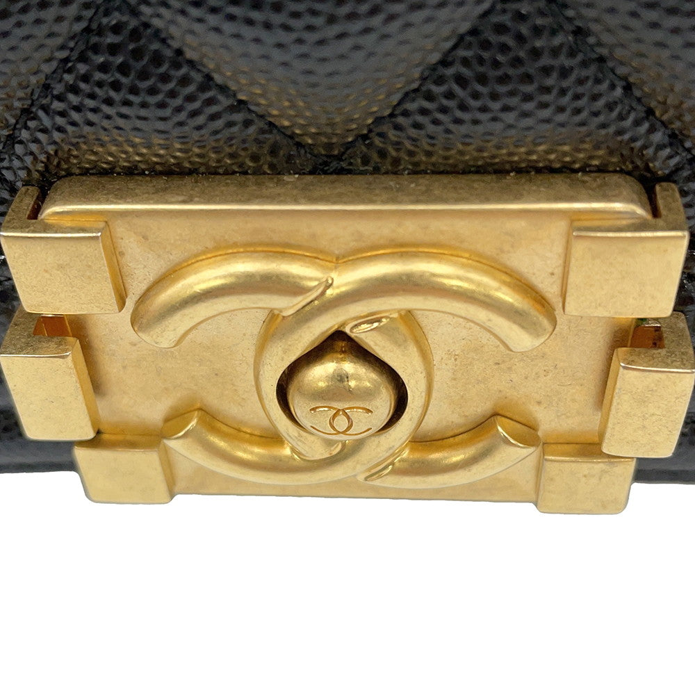CHANEL Boy Chanel BlackA67086 Caviar Leather Size 25