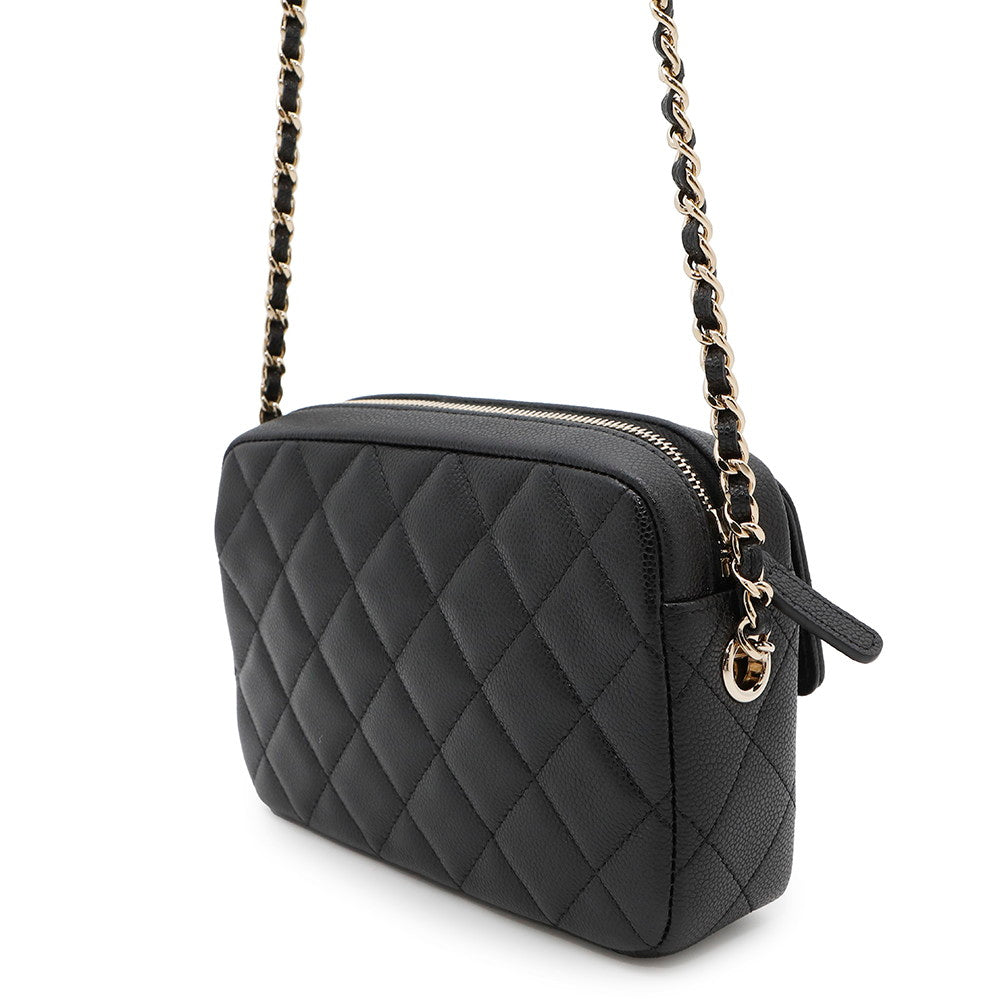 CHANEL Matelasse Classic ChainClutch BlackAP4425 Caviar Leather