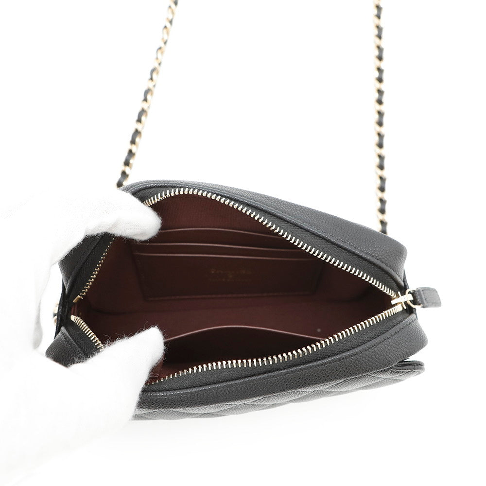 CHANEL Matelasse Classic ChainClutch BlackAP4425 Caviar Leather