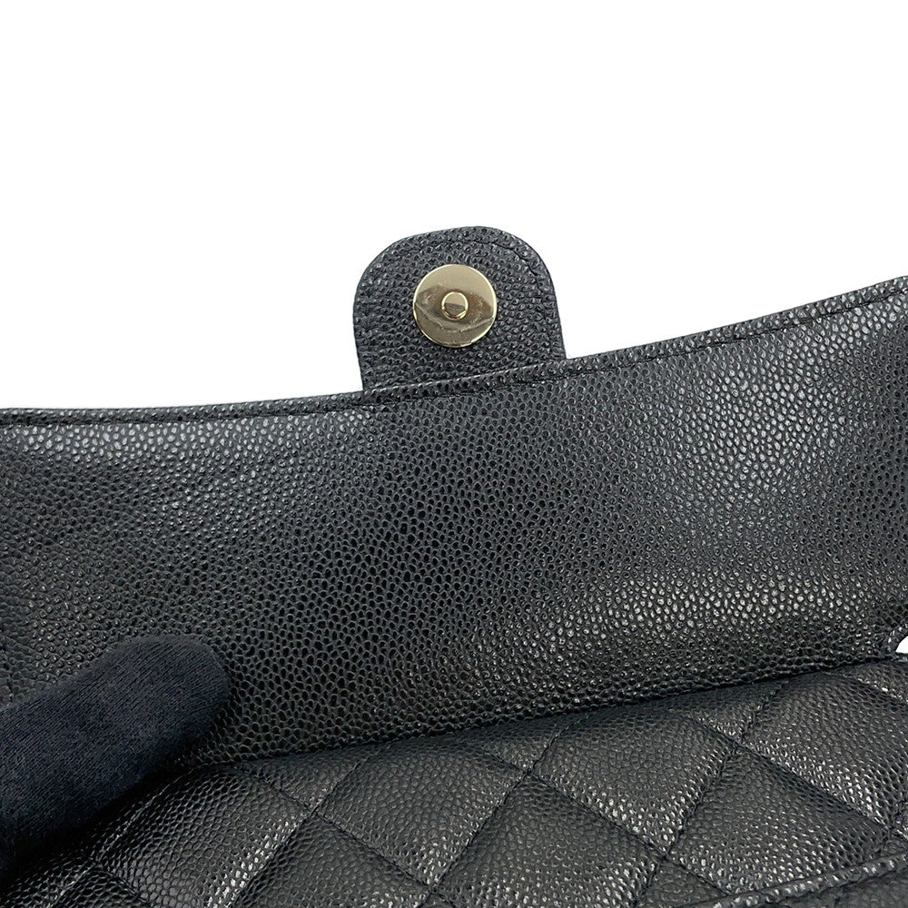 CHANEL Matelasse Classic ChainClutch BlackAP4425 Caviar Leather