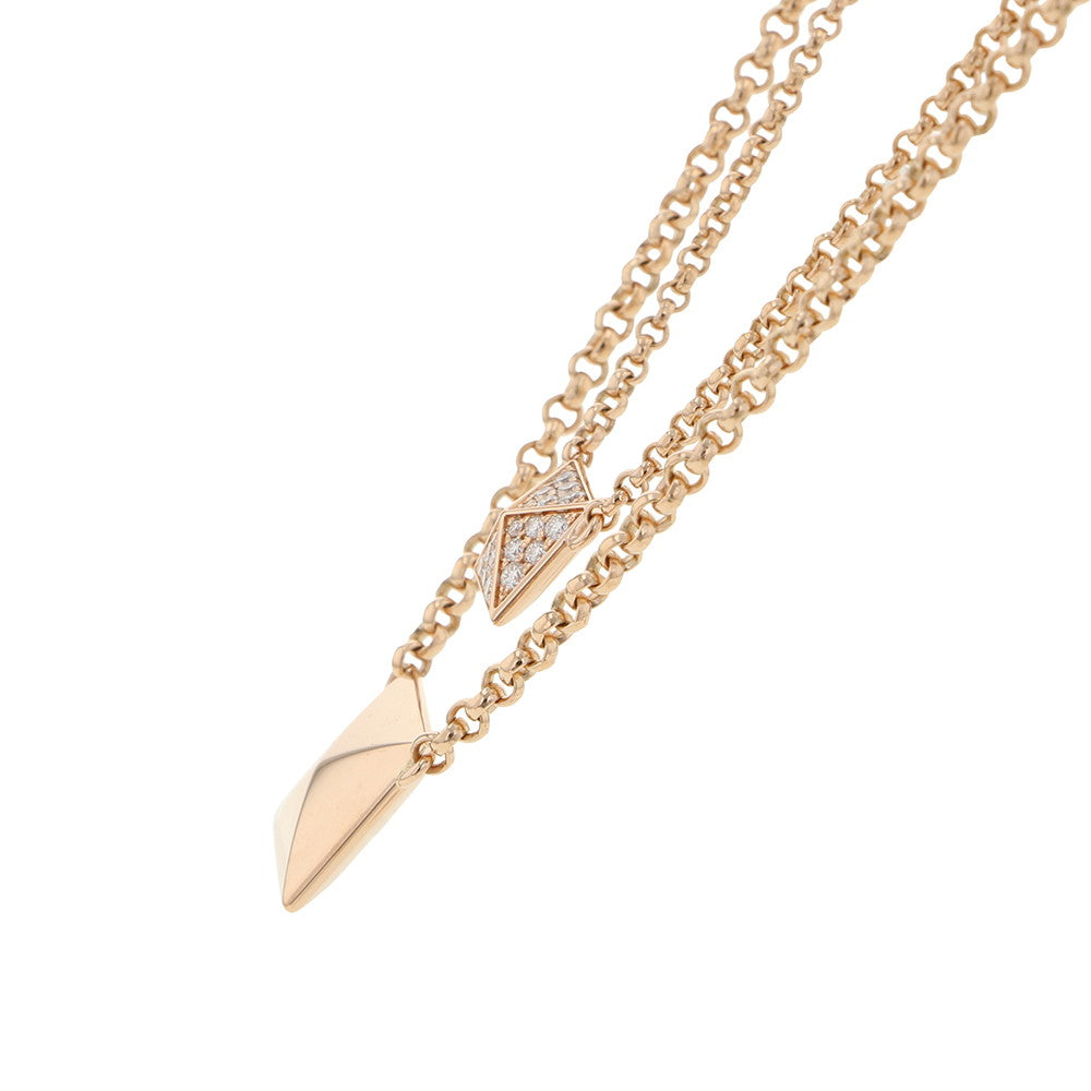 HERMES HERMES Crew de H 2 Chain Diamond Necklace Size 40 18KPG
