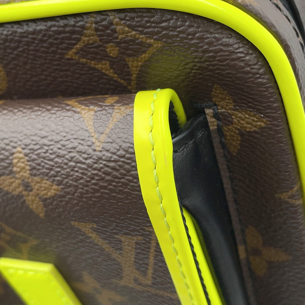 LOUIS VUITTON Christopher wearable wallet Noir/Neon YellowM80793 Monogram Macassar Canvas