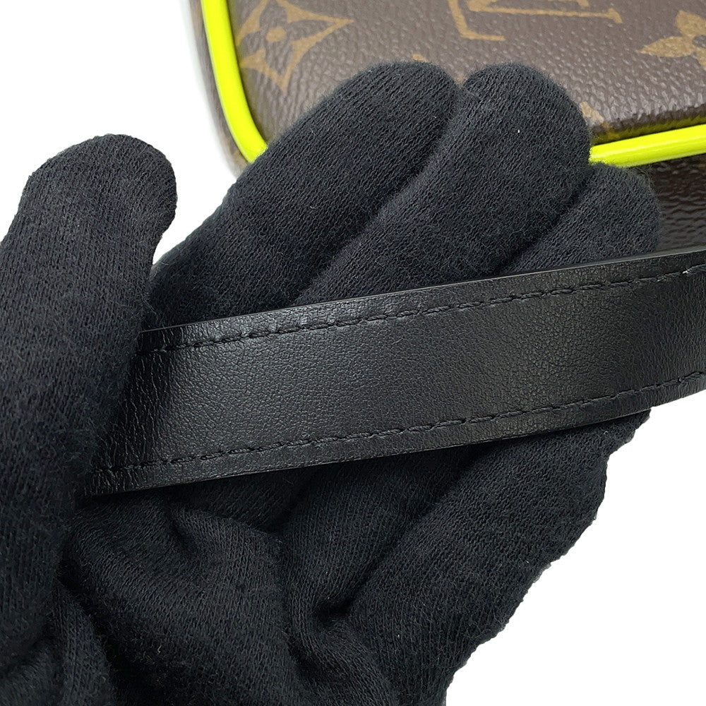 LOUIS VUITTON Christopher wearable wallet Noir/Neon YellowM80793 Monogram Macassar Canvas