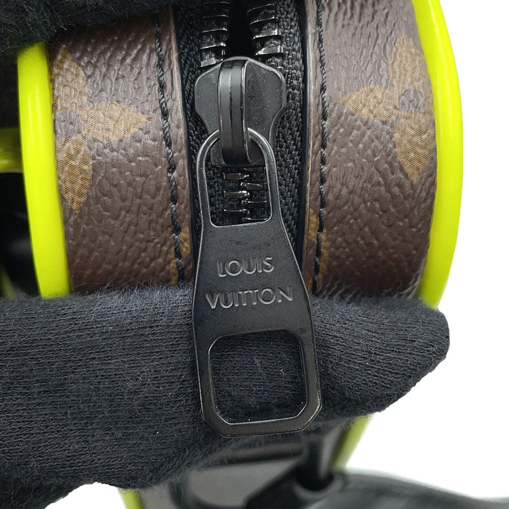 LOUIS VUITTON Christopher wearable wallet Noir/Neon YellowM80793 Monogram Macassar Canvas