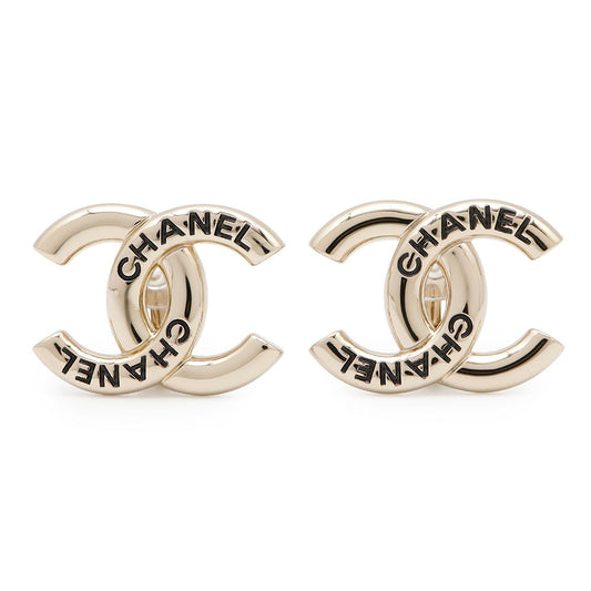 CHANEL CC Logo Earring Champagne GoldABE811 Metal