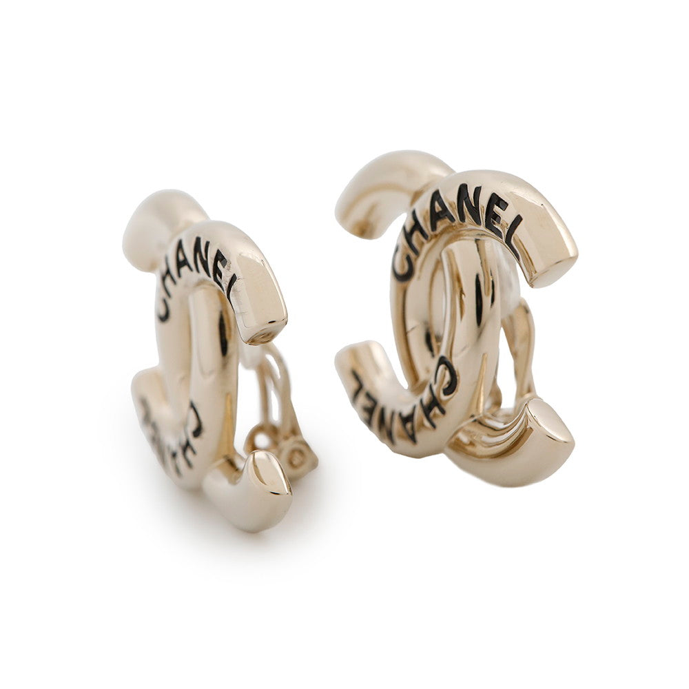 CHANEL CC Logo Earring Champagne GoldABE811 Metal