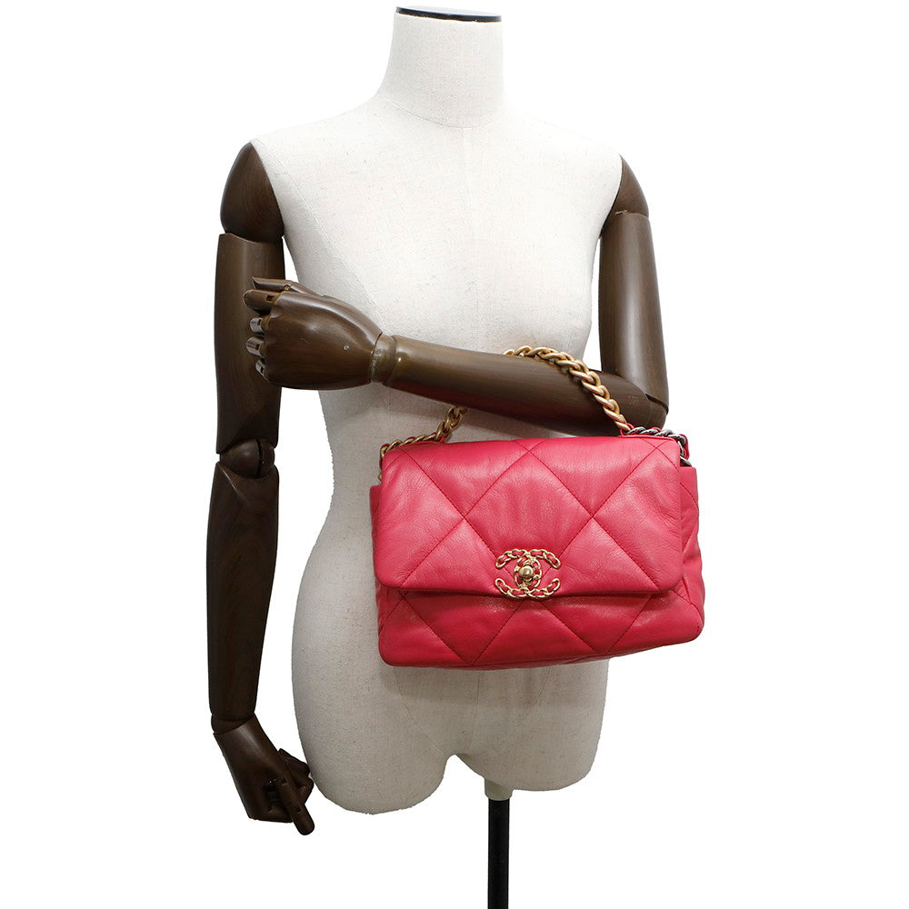CHANEL 19 ChainShoulder Bag PinkAS1160 Lambskin