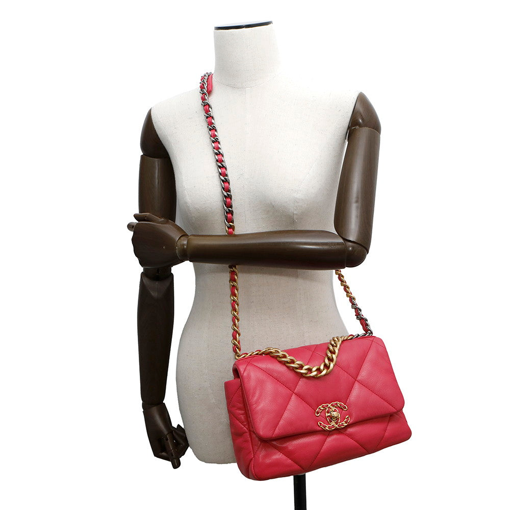 CHANEL 19 ChainShoulder Bag PinkAS1160 Lambskin