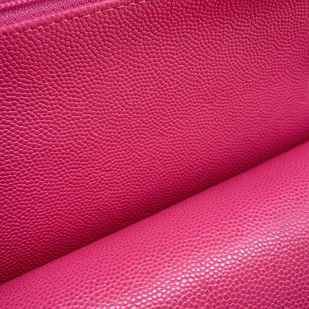 CHANEL Matelasse W flap WChainShoulder Bag PinkA01112 Caviar Leather Size 25