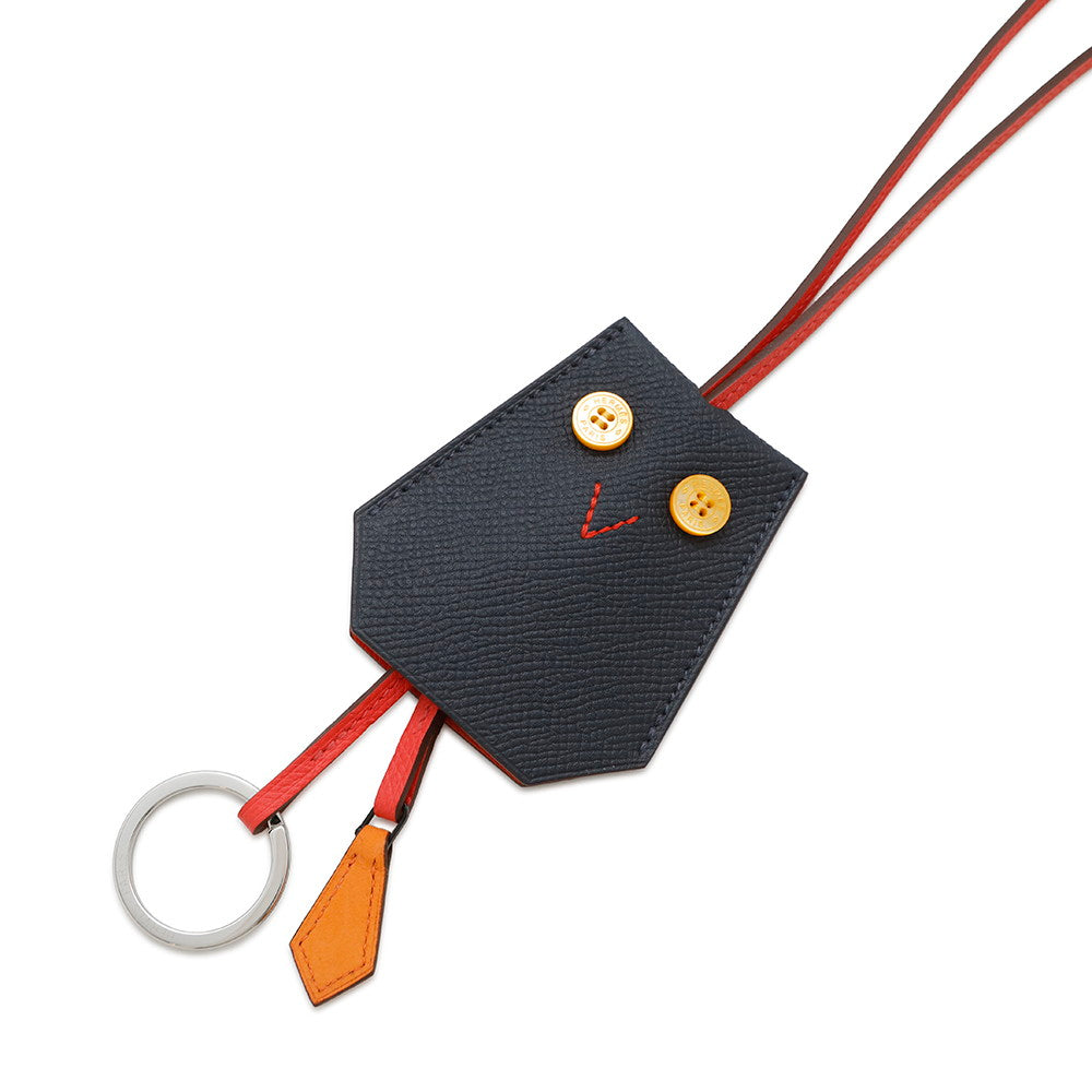 HERMES Petit H Owl Eveton Clochette Caban/Rose Texas Epsom Chevre Myzore Goatskin