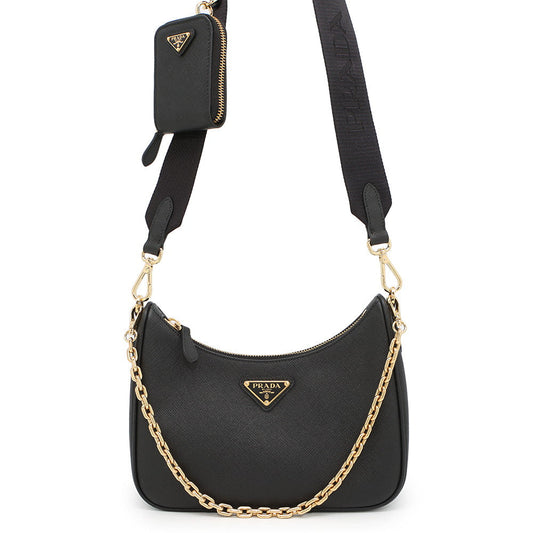 PRADA e-Edition 2005 Saffiano LeatherLeather Bag Black1BH204 Saffiano LeatherLeather