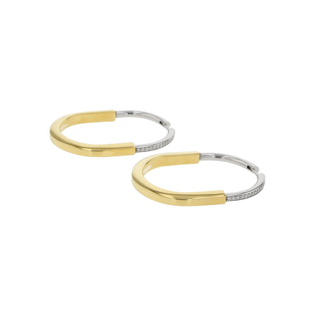 TIFFANY&Co. Padlock Earrings Size Extra large K18YG K18WG
