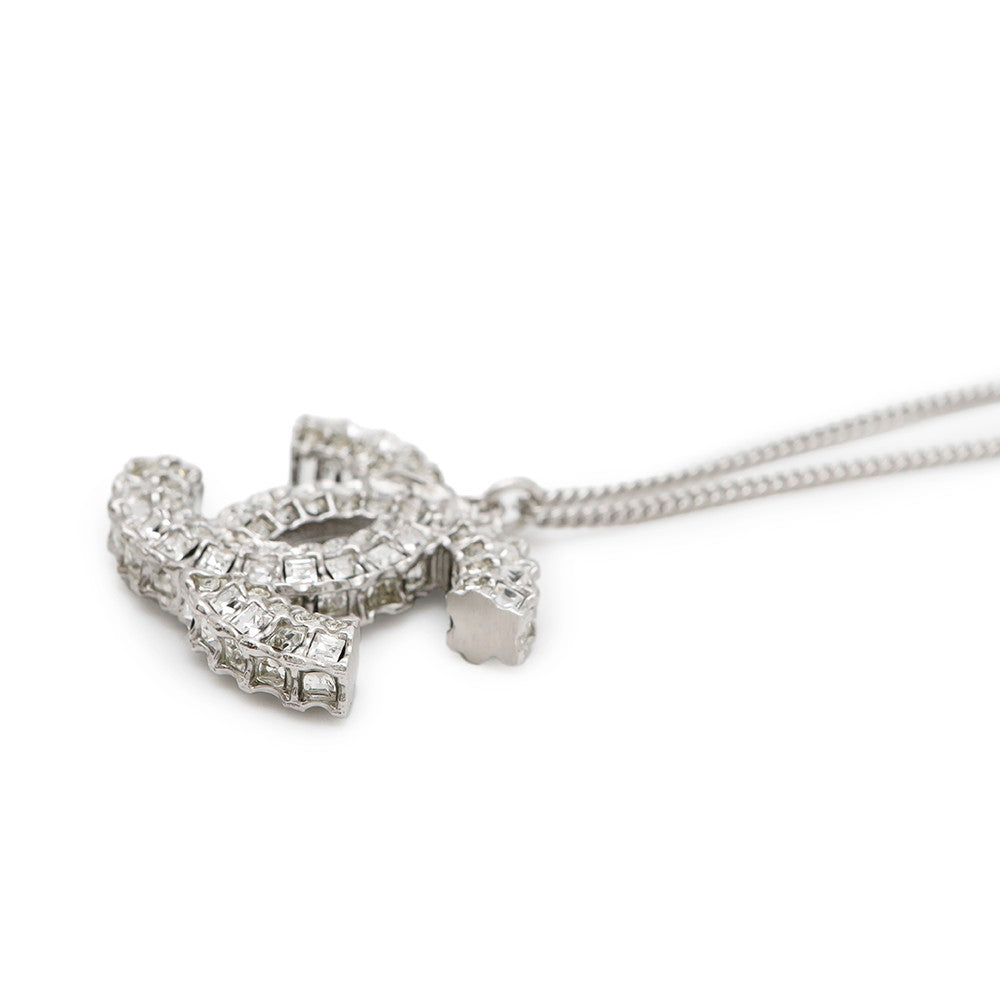 CHANEL CC Logo Necklace Metal Rhinestone