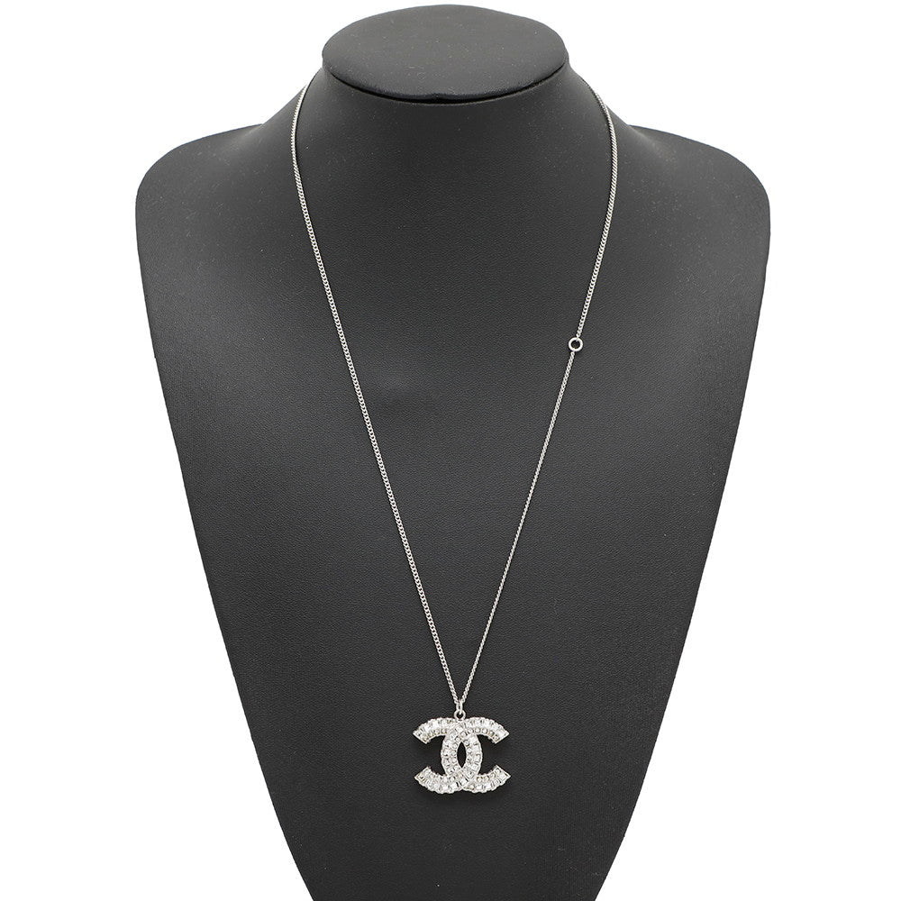 CHANEL CC Logo Necklace Metal Rhinestone