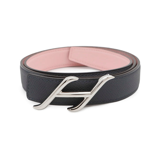 HERMES "HDN" Buckle & "Kit" Belt 24 Size 80 Grimist/Rose Sakura Epsom Swift Leather