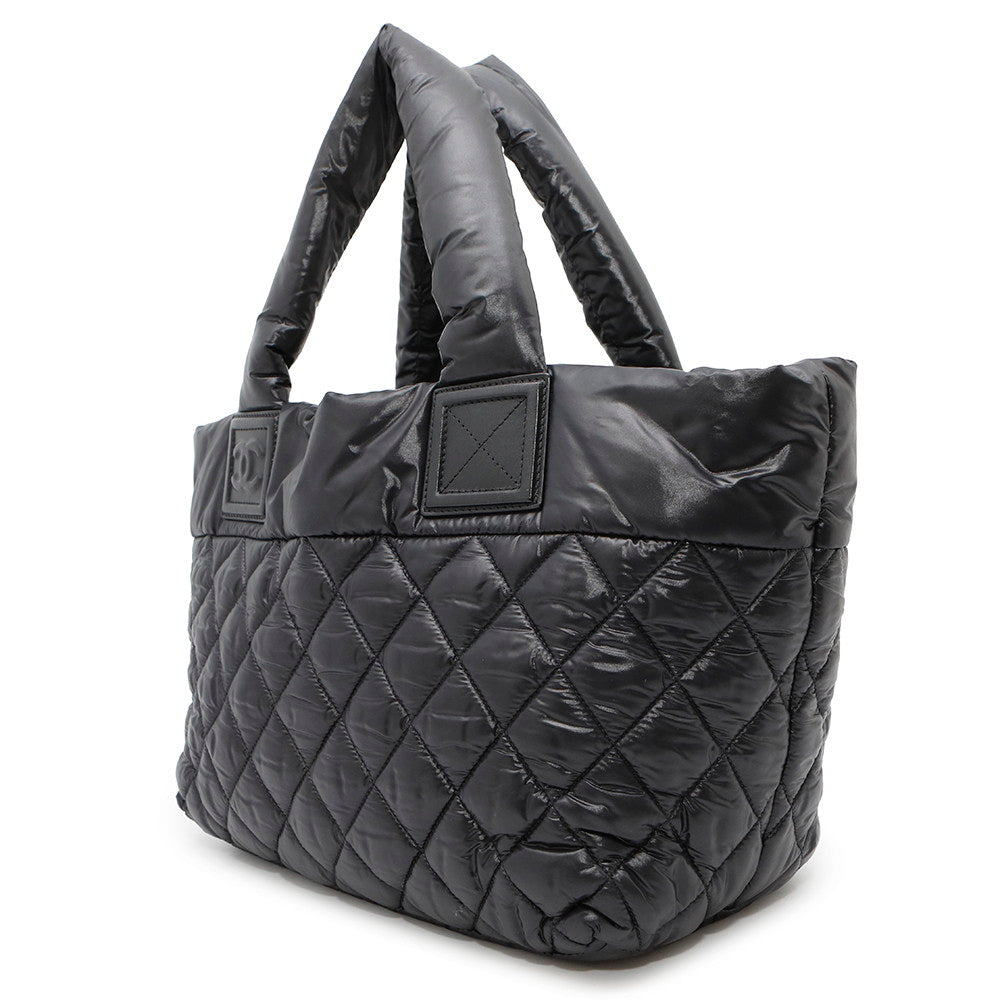 CHANEL Coco Cocoon Tote Bag BlackA48610 Nylon Size PM