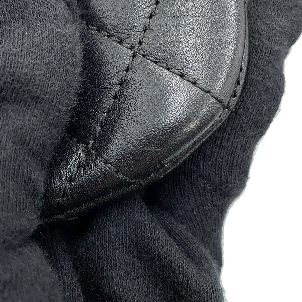 CHANEL Matelasse Uniform COCO Button Mini Pochette ChainShoulder Bag Black Leather