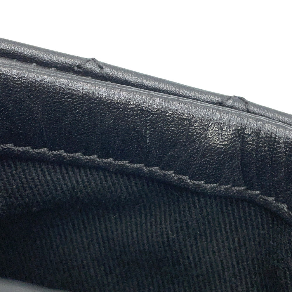 CHANEL Matelasse Uniform COCO Button Mini Pochette ChainShoulder Bag Black Leather