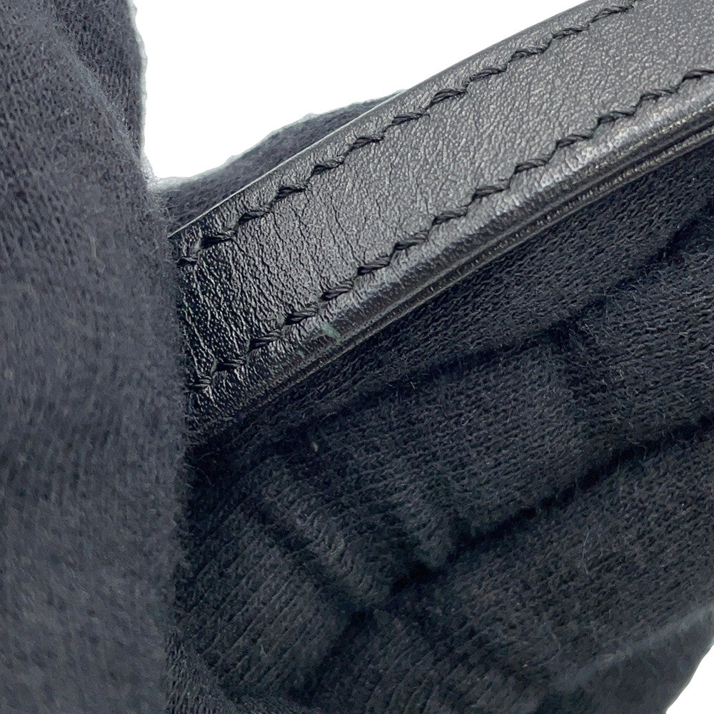 CHANEL Matelasse Uniform COCO Button Mini Pochette ChainShoulder Bag Black Leather