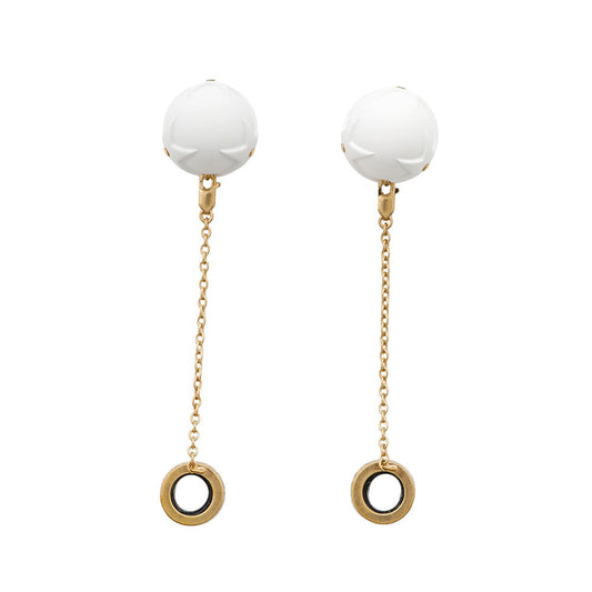Dior Tribal Star Ball AirPods Holder Earrings D-VIBE White Metal