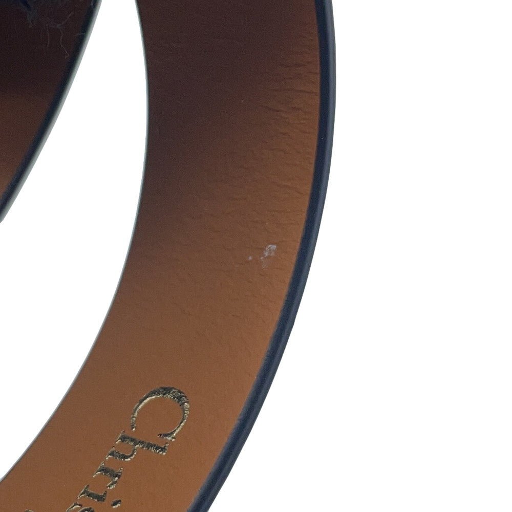Dior 30Montaigne Double Bracelet Size S Black/Brown Leather Metal