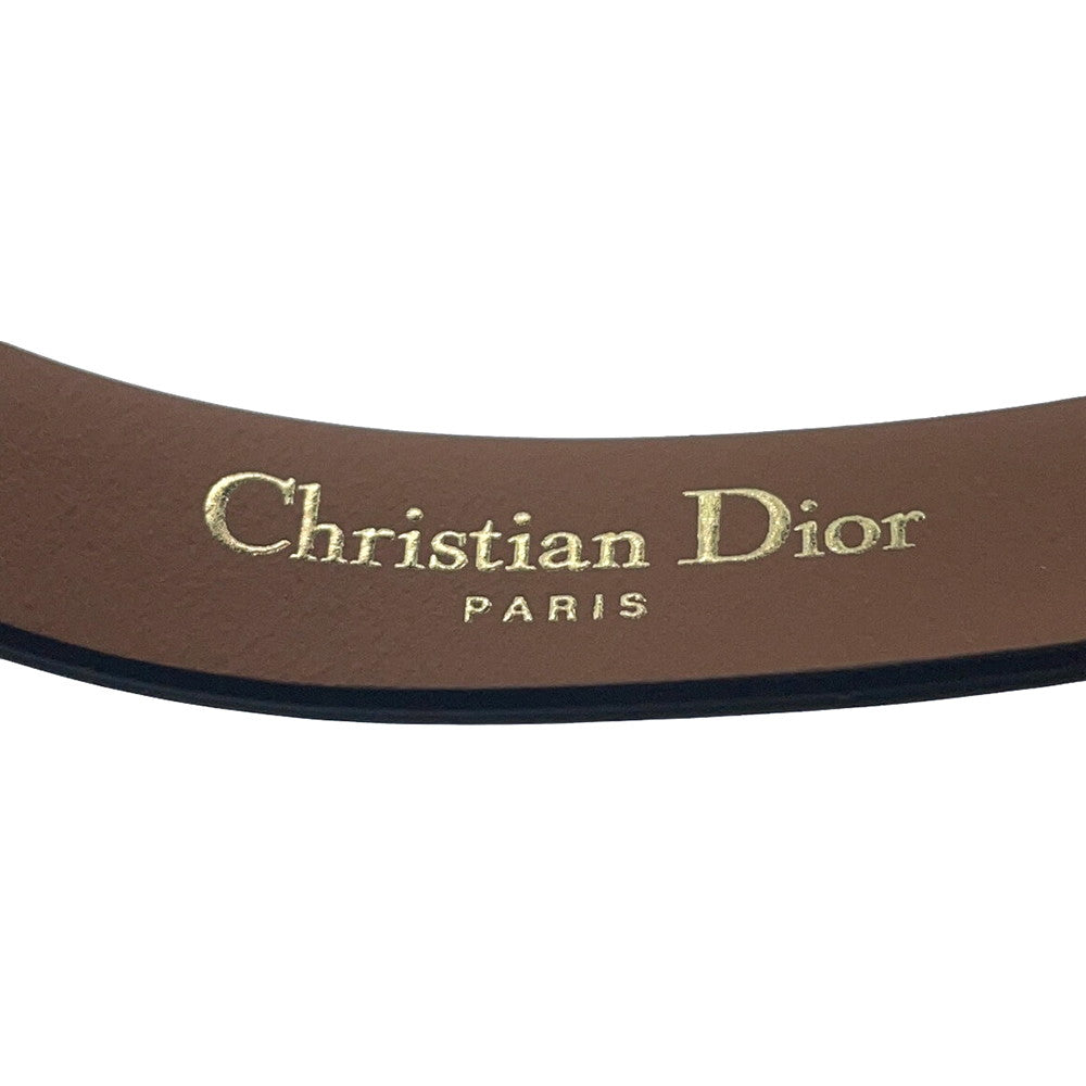 Dior 30Montaigne Double Bracelet Size S Black/Brown Leather Metal