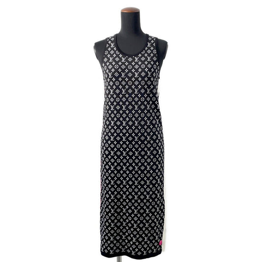 LOUIS VUITTON Monogram sleeveless knit dress Size XS Noir/White/Pink Silk63% Nylon34% Polyurethane3%